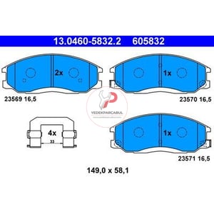 Fren Balatası Ön  Wva 23570 / 16,5 mm