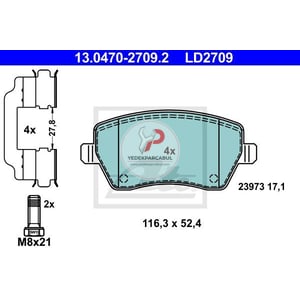 Fren Balatası Ön Seramik Balata Wva23973 / 17,1 mm