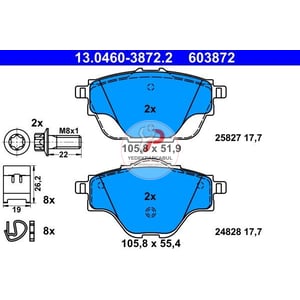 Fren Balatası Arka  ** 290 mm Disk Için ** Wva25827 / 17,7 mm