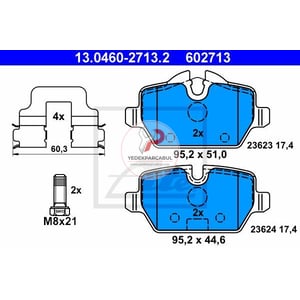 Fren Balatası Arka Wva23623 / 17,4 mm