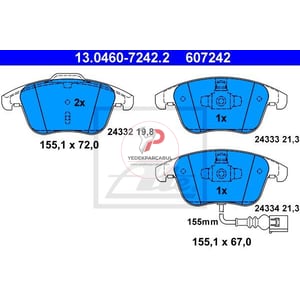 FREN BALATASI ÖN FİŞLİ TIGUAN 11> / Q3 11> WVA24332 / 19,8 mm