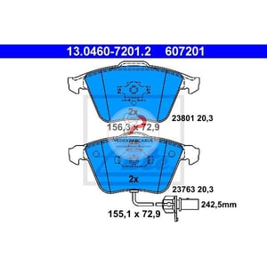 Fren Balatasi Ön Fi̇şli̇ 320 mm Çap Di̇sk İ̇le Uyumlu wva23763 / 20,3 mm