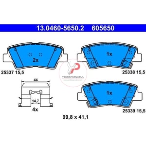 Fren Balatası Arka Wva25338 / 15,5 mm