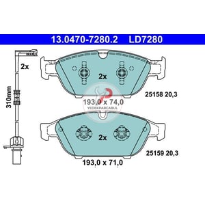 Fren Balatası Wva 25185 / 20,3 mm