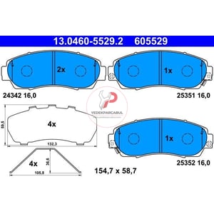 Fren Balatası Ön Wva24342 / 16,0 mm