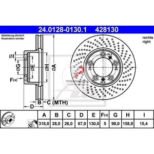Ön Sağ Boyalı Fren Diski 318 mm Çap