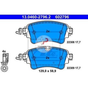 Fren Balatası Arka Kulakları Pimli Balata Wva22308 / 17,7 mm