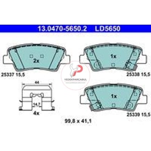 Fren Balatası Arka Seramik Balata 15,5 mm / Wva25338