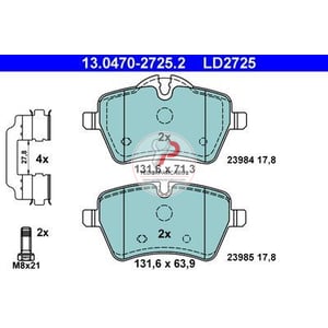 Fren Balatası Ön Wva 23984 / 17,8 mm