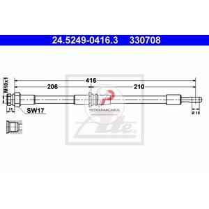 FREN HORTUMU ARKA S40 I 95>03 V40 95>04 416 mm