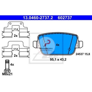 Fren Balatası Arka wva24537 / 15,8 mm