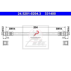 FREN HORTUMU ARKA BMW 3 E21 - E30 BMW 5 E28 - E34 204 mm