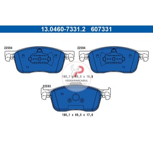 Fren Balatası Ön Wva 22593 / 16,6 mm