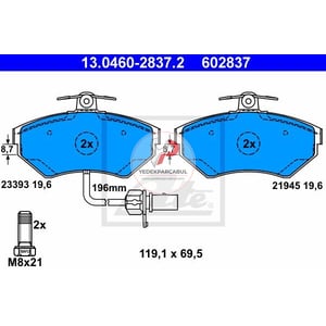 FREN BALATASI ÖN FİŞLİ VOLKSWAGEN PASSAT B5 00> / A4 00> / EXEO 09> WVA21945 / 19,6 mm