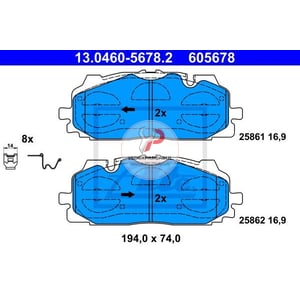 Fren Balatası Ön Wva25861 / 16,9 mm