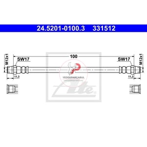 FREN HORTUMU BMW 5 SERİSİ E39 BMW 7 SERİSİ E38 BMW 8 SERİSİ E31 (TÜM MODELLERE) 100 mm