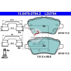 Fren Balatası Ön Seramik Balata Wva25134 / 17,2 mm
