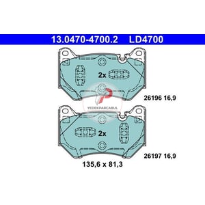 Fren Balatası Ön Seramik Balata 16,9 mm / Wva26196