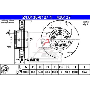Ön Sağ Boyalı Fren Diski 360×36 mm
