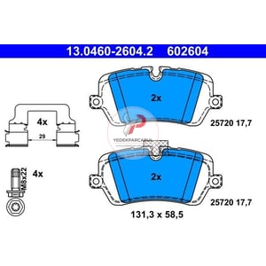 FREN BALATASI ARKA LAND ROVER RANGE ROVER SPORT 3.0-5.0 13> (L494) DISCOVERY V 2.0D-3.0D 16> (L462) RANGE ROVER IV 3.0-5.0 12> (L405) WVA25720/17.7mm