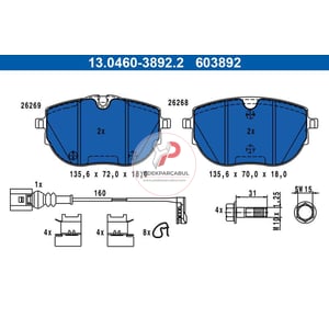 FREN BALATASI ÖN CARAVELLE MULTIVAN T6 (SGF, SGM, SGN, SHM, SHN) | 19> WVA 26269 / 18 mm