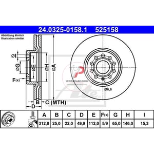Ön Fren Diski Çizgili Havalı 312×25 mm