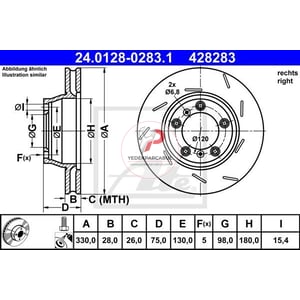 Boyalı Arka Sağ Fren Diski 330×28 mm