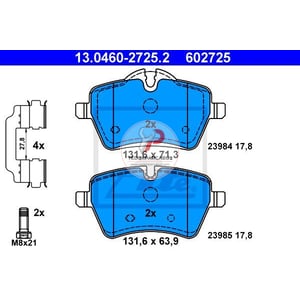 FREN BALATASI ÖN MINI COOPER R53 Cooper S John Cooper Works (2001-2006) / COOPER R56 Cooper S (2006-2014) COUNTRYMAN R60 Countryman One / Cooper / Cooper S (2010-2016) WVA23984 / 17,8 mm