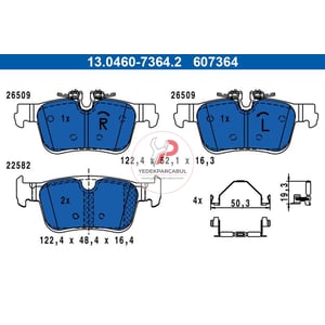 Fren Balatası Arka 16,3 mm / Wva 26509