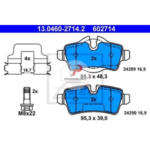 FREN BALATASI ARKA CLUBMAN R55 CLUBVAN R55 CONVERTIBLE R57 COOPER S R56 COUNTRYMAN R58 COUPE S R58 ONE R56 ROADSTER COOPER R59 WVA24289 / 16,9 mm